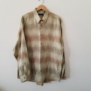 Vintage JHANE BARNES Button front subtle striped shirt size XL
